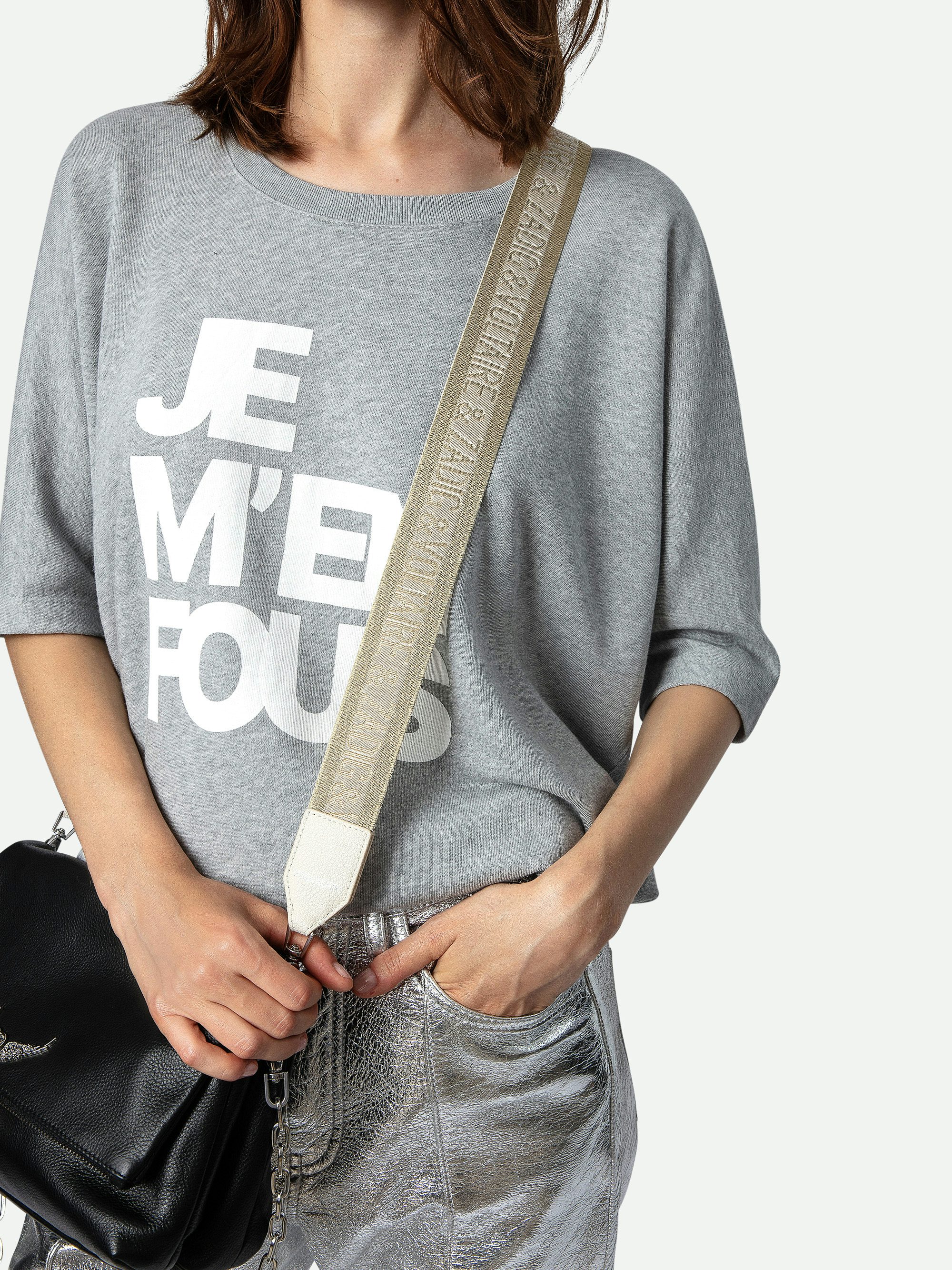 Bandoulière Zadig Glitter - Bandoulière ajustable effet nylon avec finition cuir et signatures ailes.